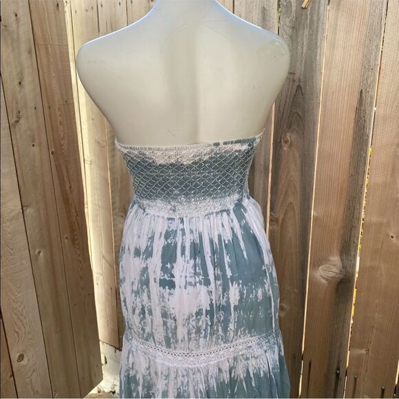 Bebe tie dyed strapless smocked top Maxi dress size XS - Picture 6 of 8
